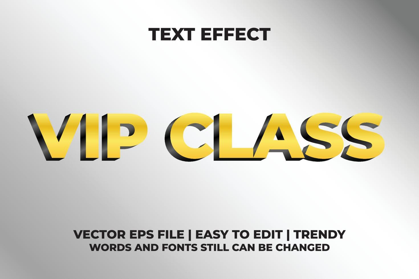 Vip class 3D text effect gold with bold black white gradient color template design vector