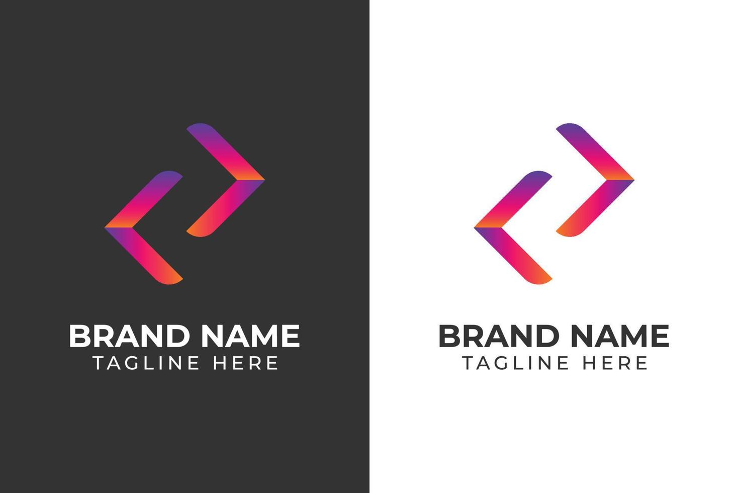 logo code gradient color purple template design vector