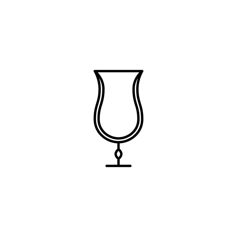 icono de cristal de huracán o tulipán sobre fondo blanco. simple, línea, silueta y estilo limpio. en blanco y negro. adecuado para símbolo, signo, icono o logotipo vector