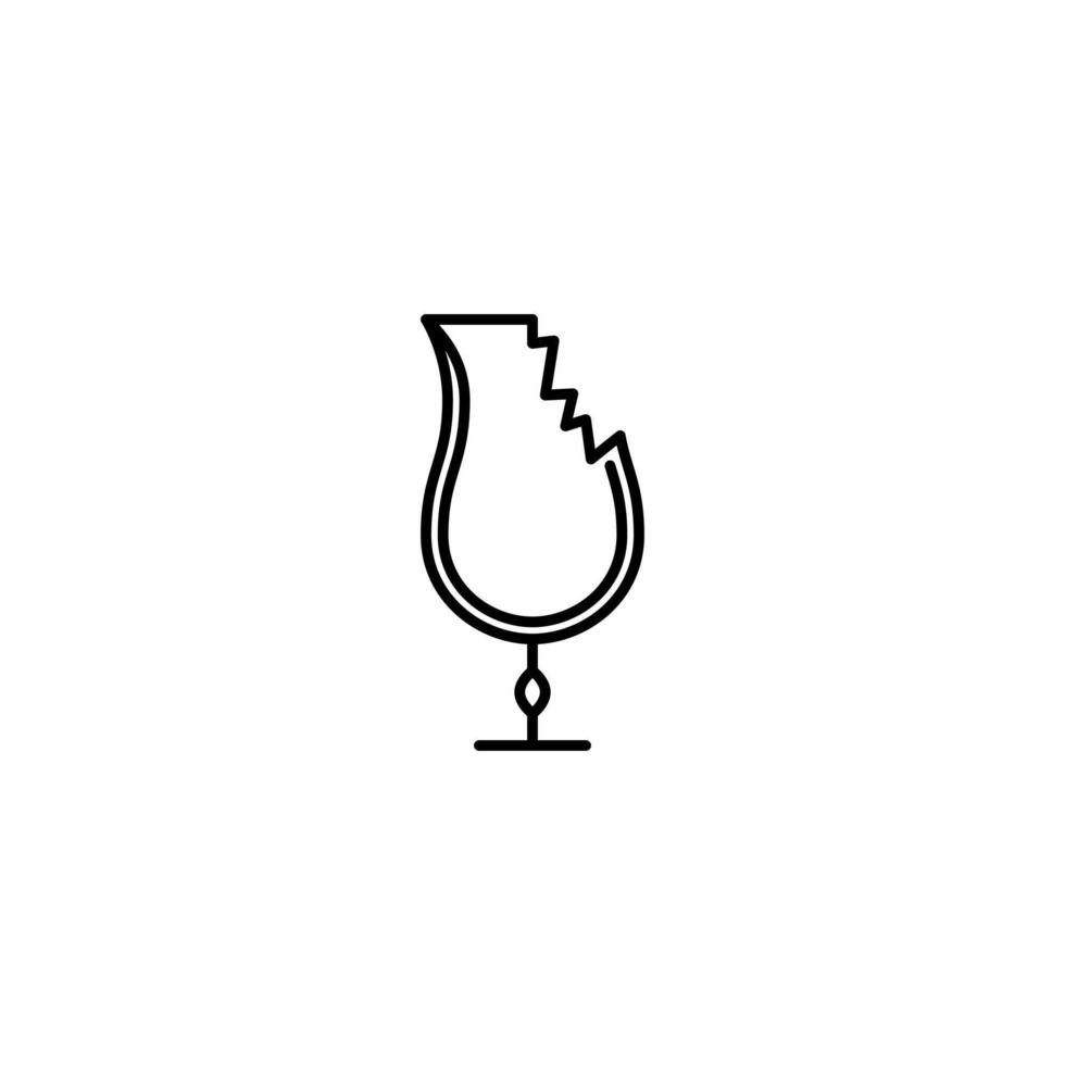 icono de vidrio aplastado de huracán o tulipán sobre fondo blanco. simple, línea, silueta y estilo limpio. en blanco y negro. adecuado para símbolo, signo, icono o logotipo vector