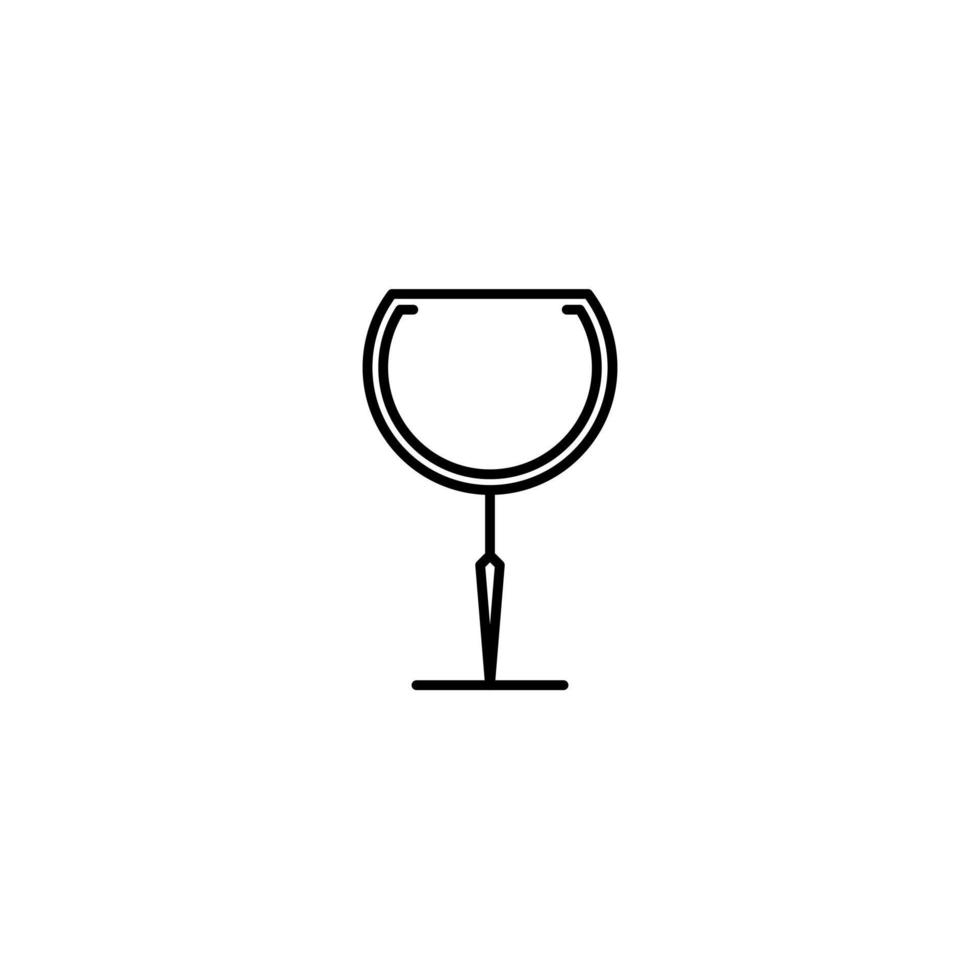 empty goblet glass icon on white background. simple, line, silhouette and clean style. black and white. suitable for symbol, sign, icon or logo vector