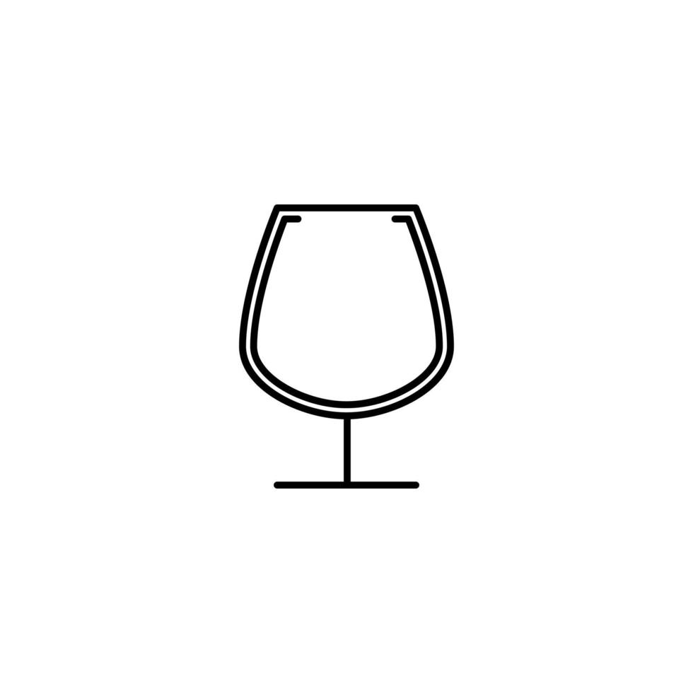 empty snifter glass icon on white background. simple, line, silhouette and clean style. black and white. suitable for symbol, sign, icon or logo vector