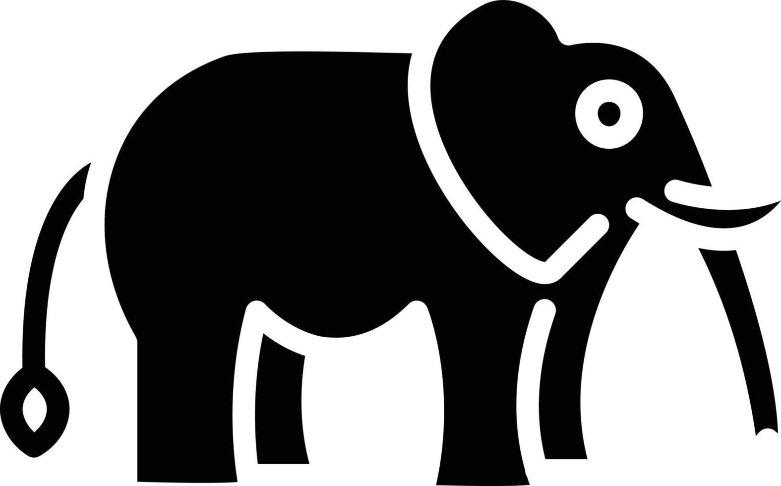 Elephant Glyph Icon vector