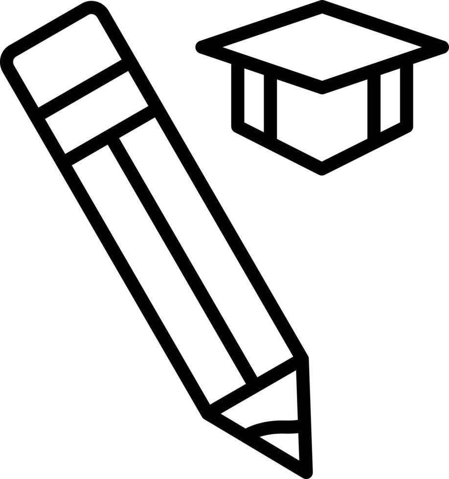 icono de línea de lápiz vector