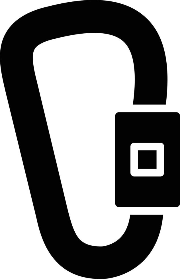 Carabiner Glyph Icon vector