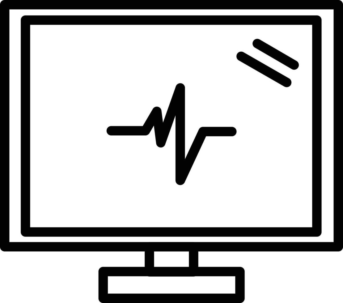 icono de línea de monitor vector