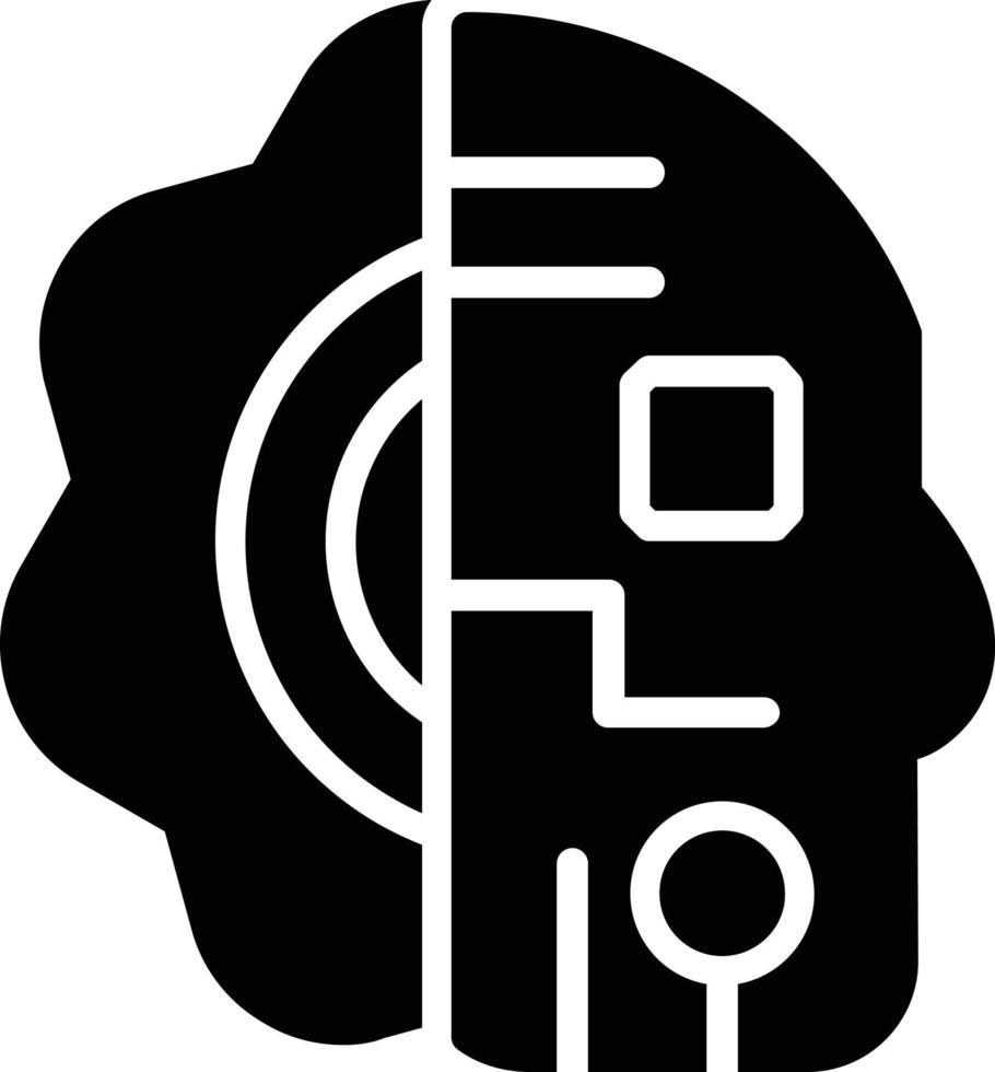 Cyborg Glyph Icon vector