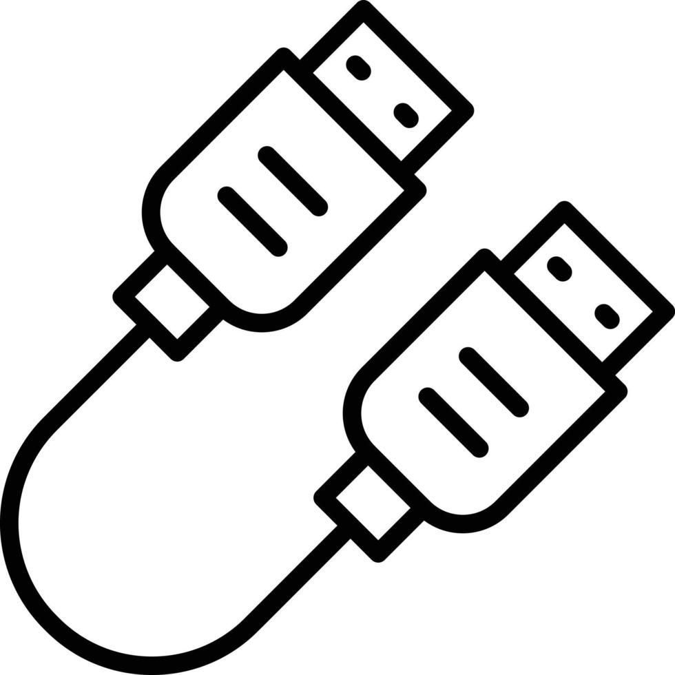 icono de línea de enchufe usb vector