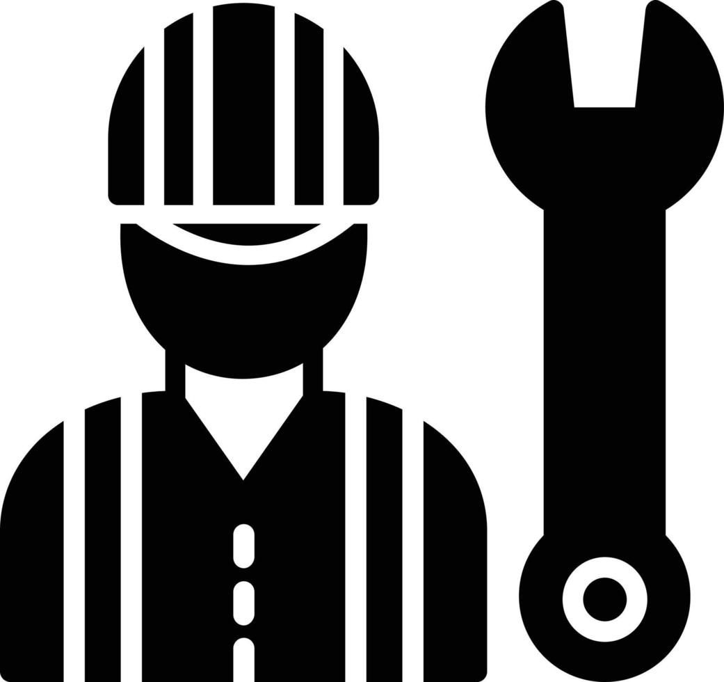 Construction Worker Glyph Icon vector