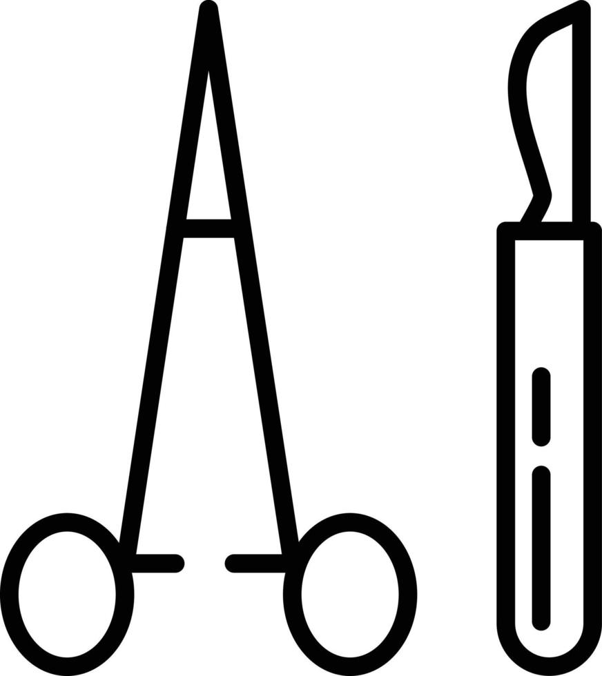 Surgeon Tools Line Icon vector