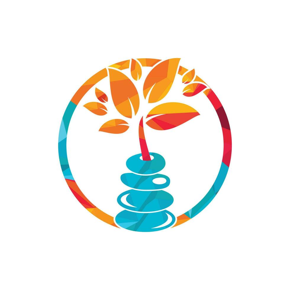 Diseño de logotipo vectorial de spa y meditación. concepto de logotipo zen y bienestar. vector