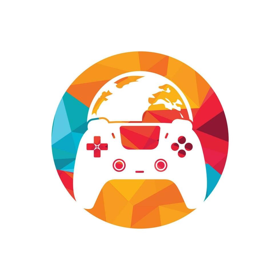 Game world vector logo design.