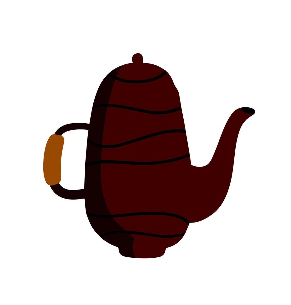 juego de té. utensilios de cocina. tetera. garabato, ilustración, aislado, blanco, plano de fondo vector