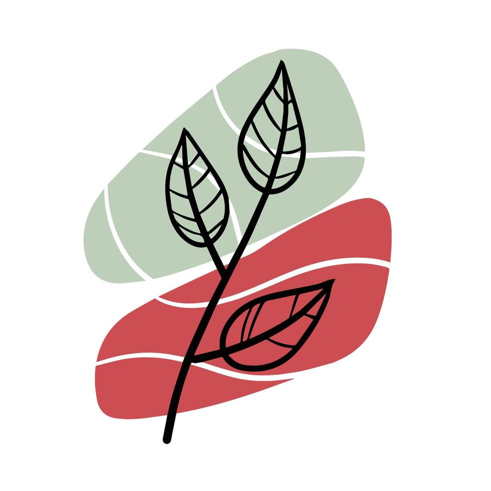 Plant on background of colored spots. vector