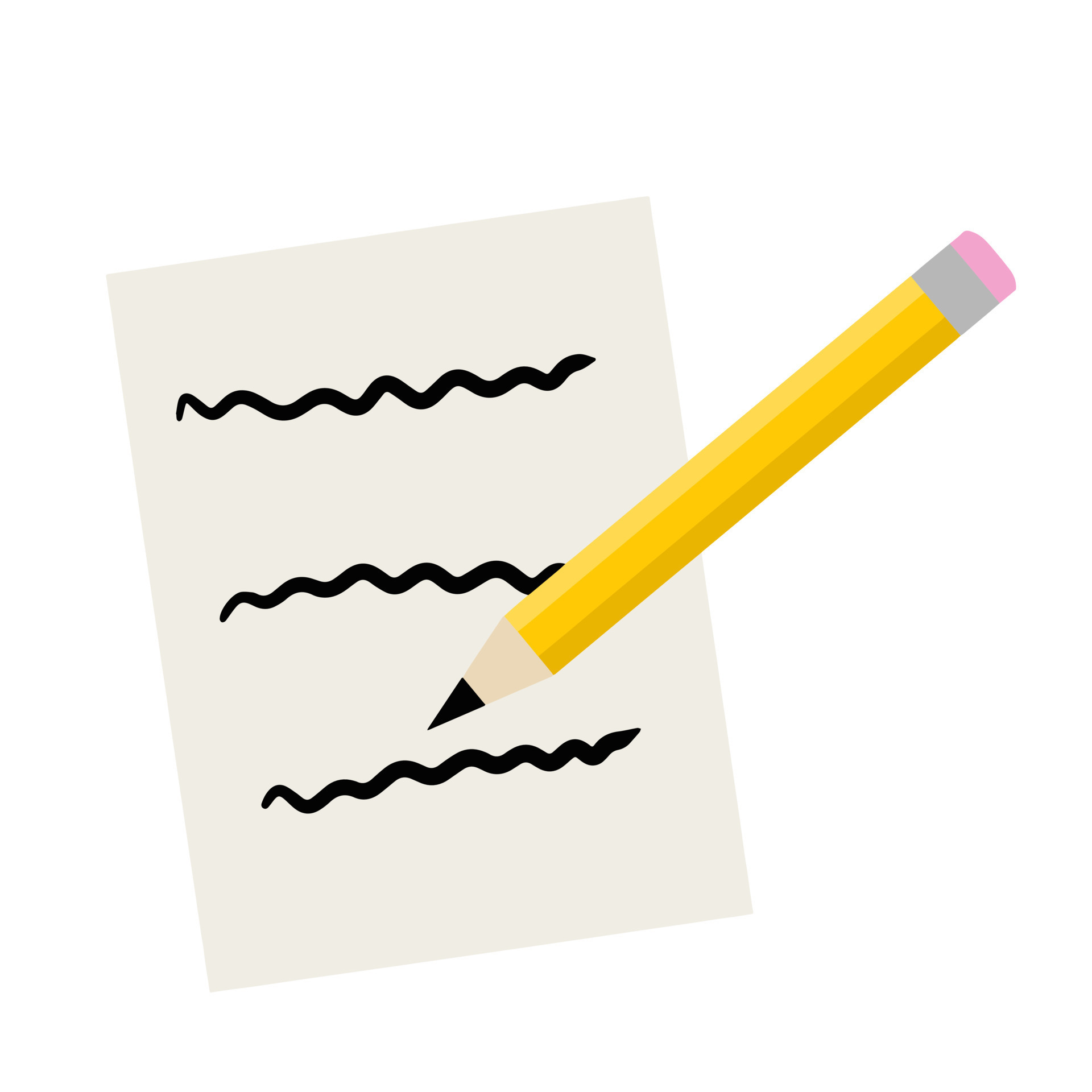 Pencil and paper. The entry in the notebook. Writing and stationery. Icon  of the lesson. Blank sheet. Flat cartoon illustration 10919724 Vector Art  at Vecteezy