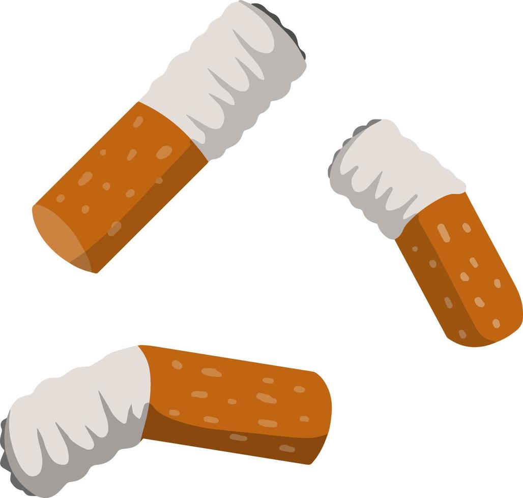 objeto pequeño ilustración plana de dibujos animados. mal hábito nocivo de fumar aislado en blanco vector