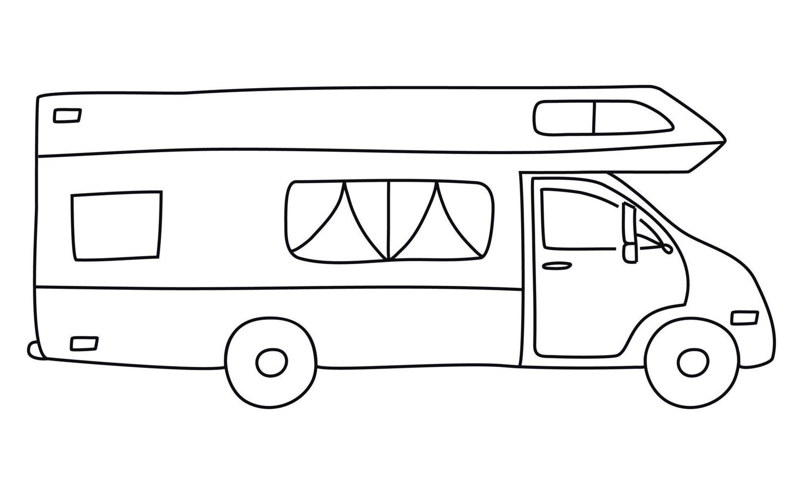 Vector hand drawn flat linear illustration