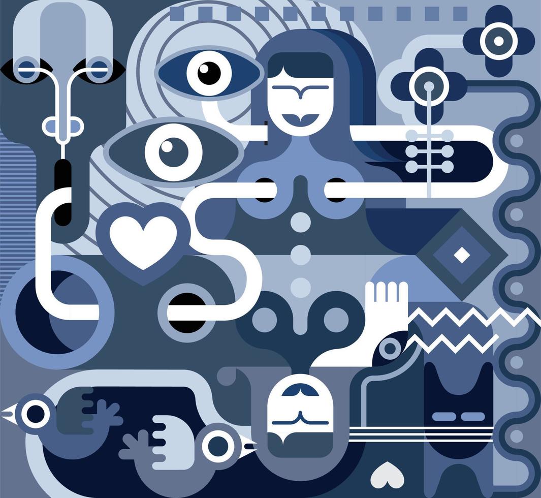Blue abstract vector illustration