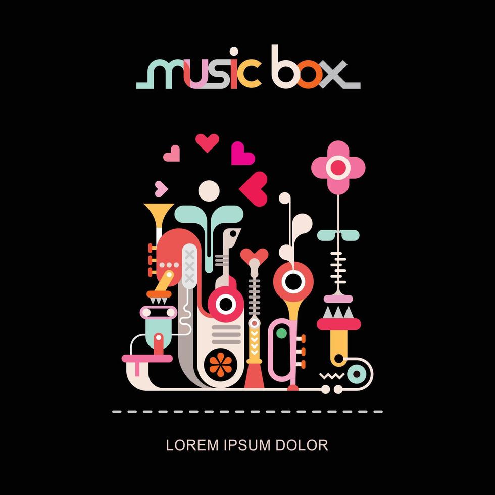 ilustración de vector de caja de música
