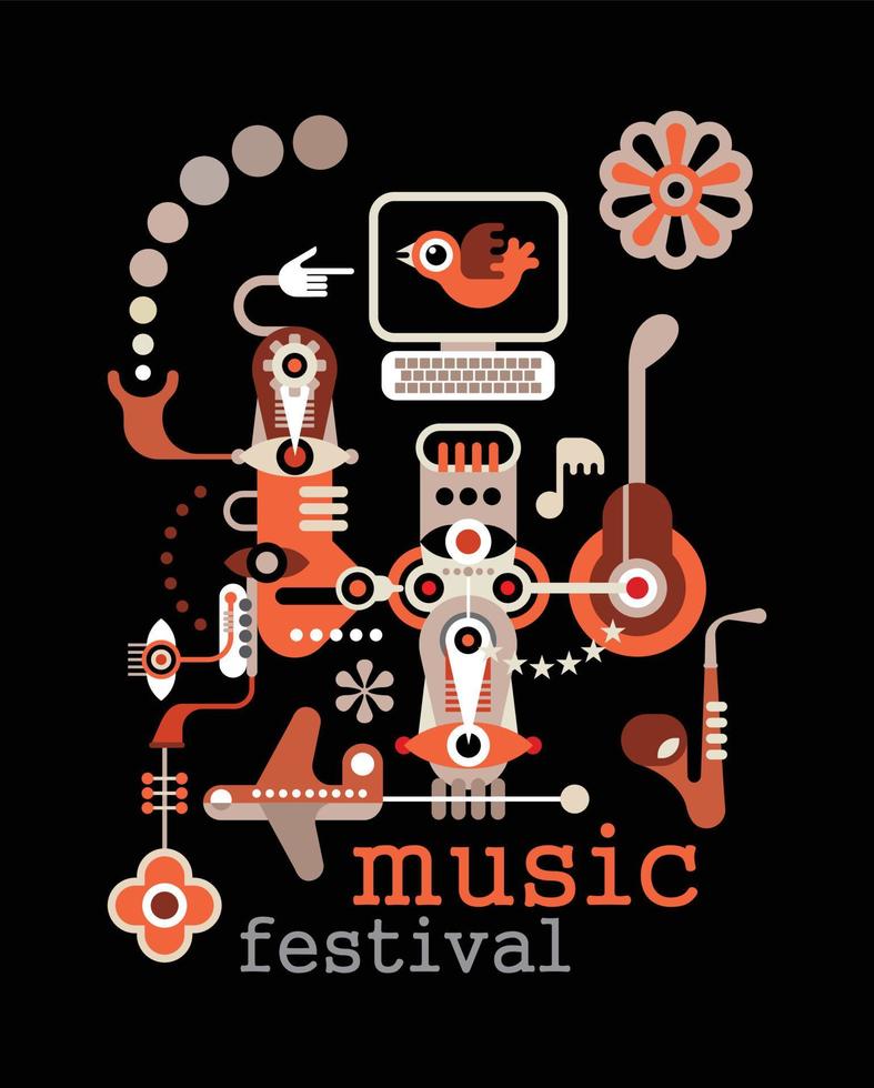 plantilla de cartel de festival de música vector