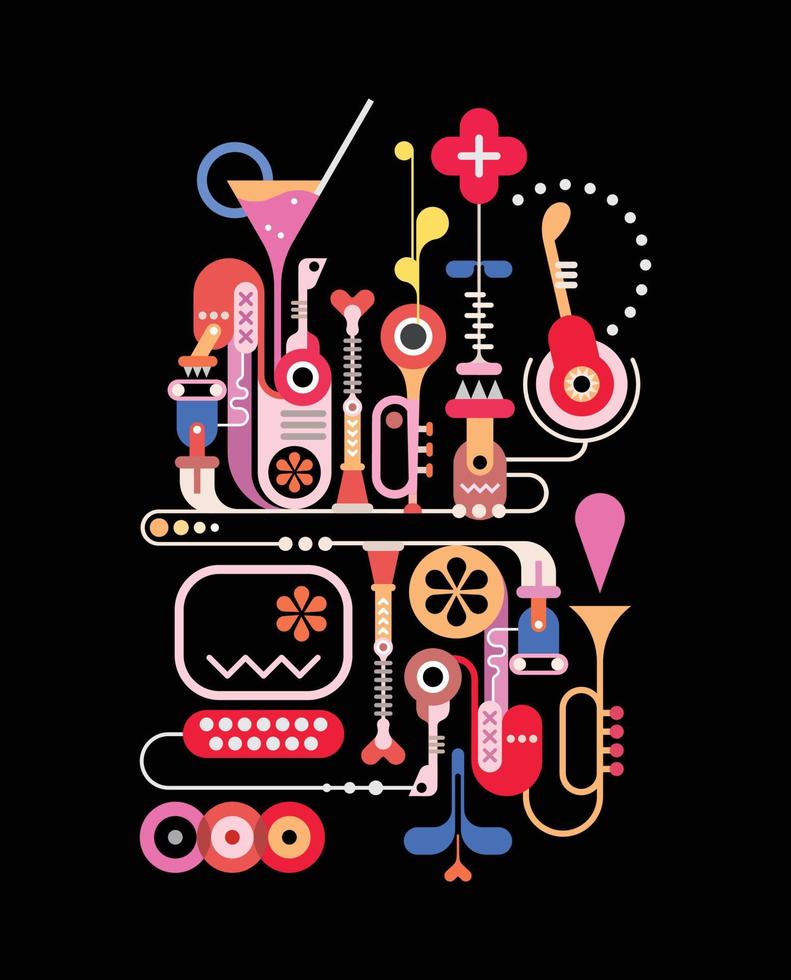 Abstract Music Design vector