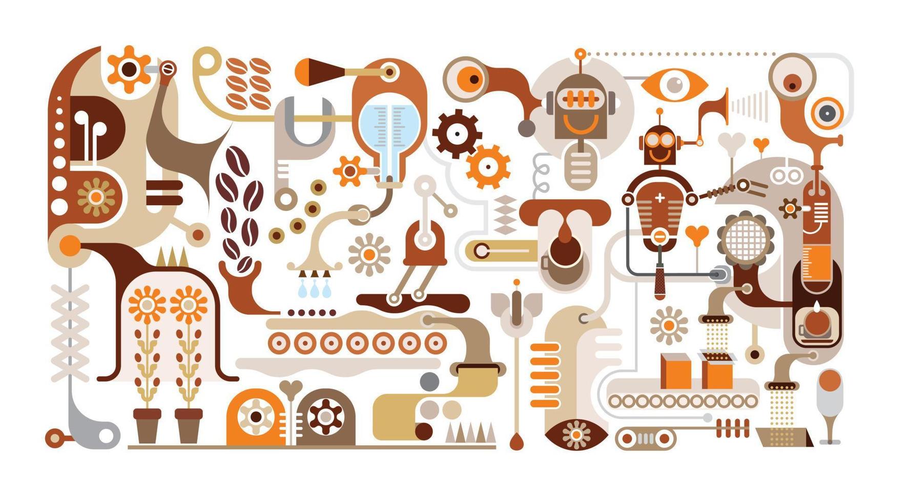 Coffee Factory vector illustration