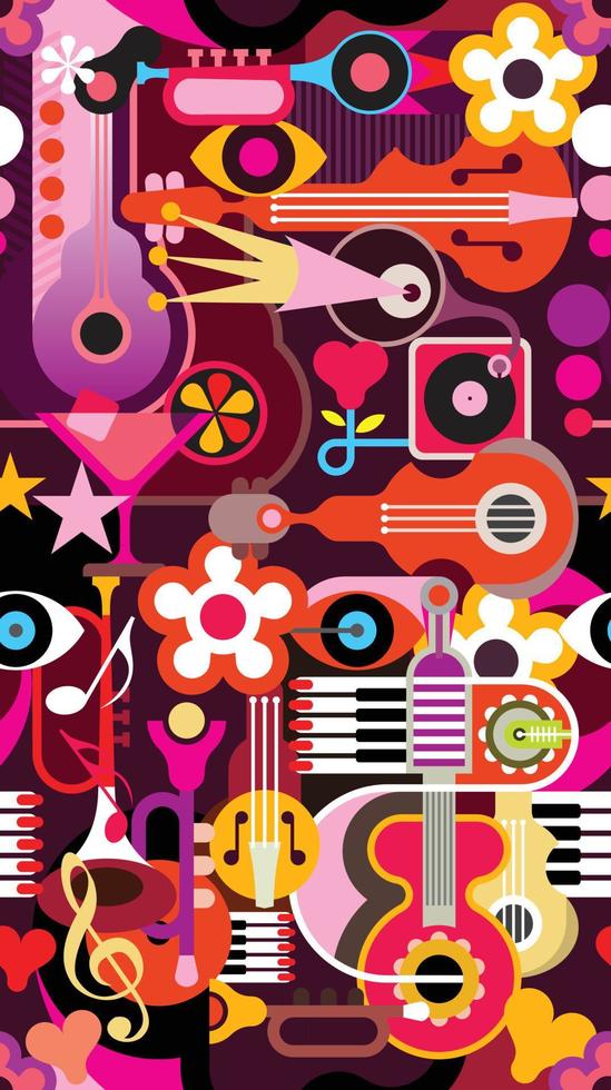 Retro Musical Seamless Background vector