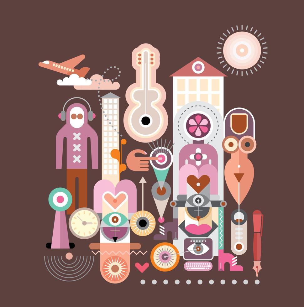 Random Things And Objects vector