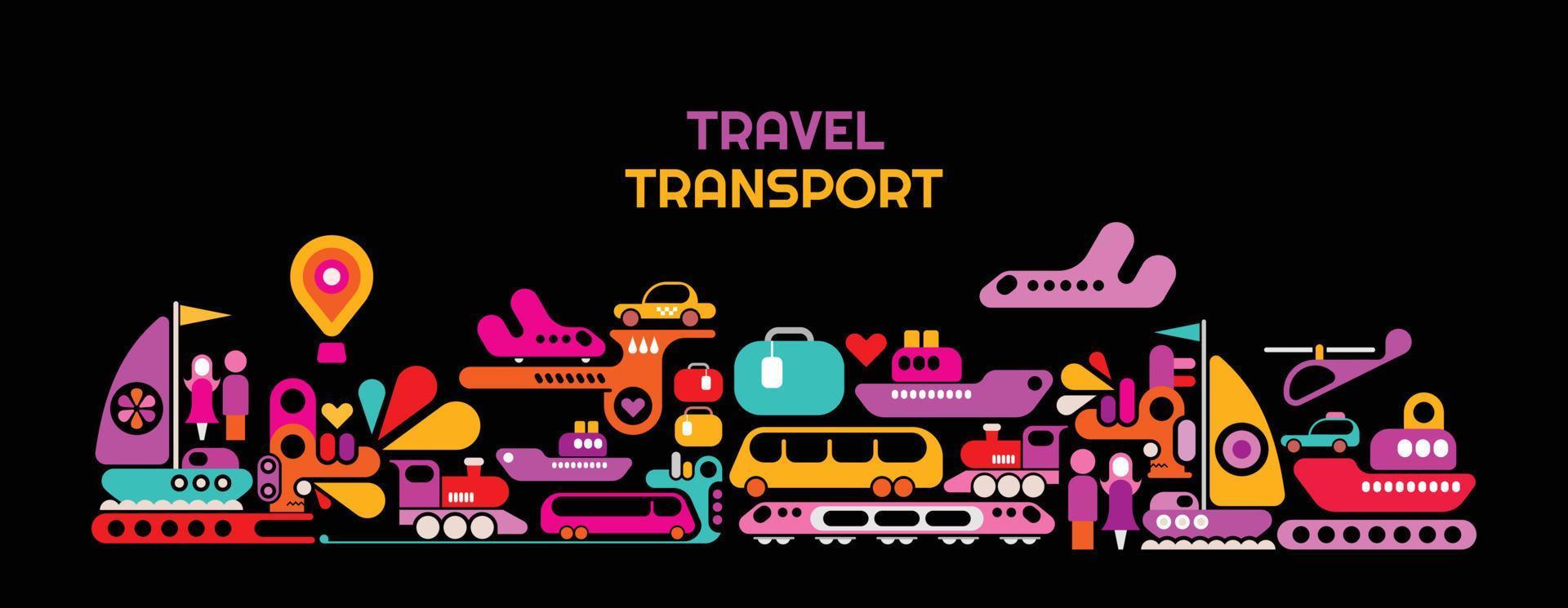 Ilustración de vector de viajes y transporte