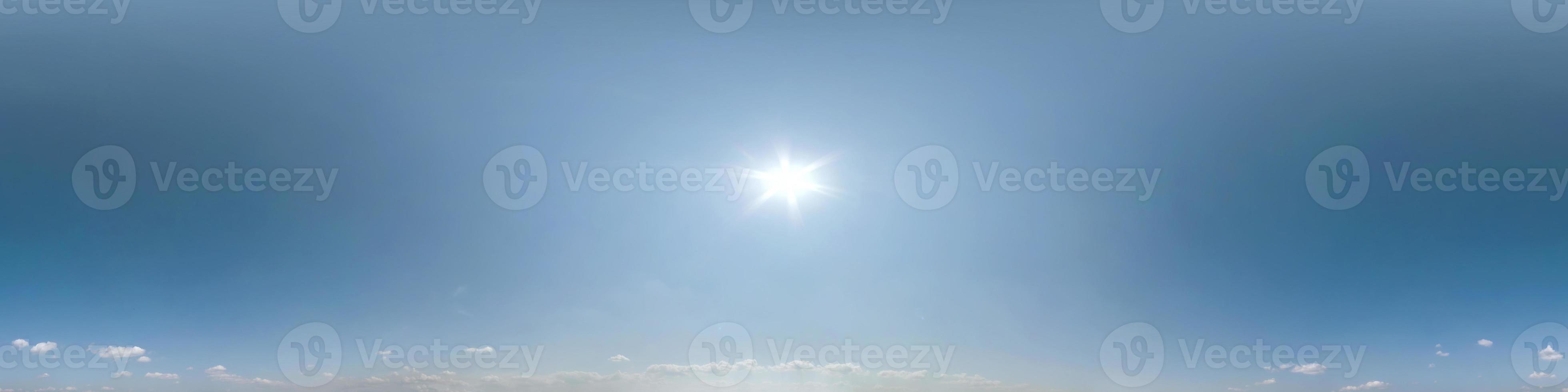 clear blue sky with white beautiful clouds. Seamless hdri panorama 360 degrees angle view  with zenith for use in 3d graphics or game development as sky dome or edit drone shot photo