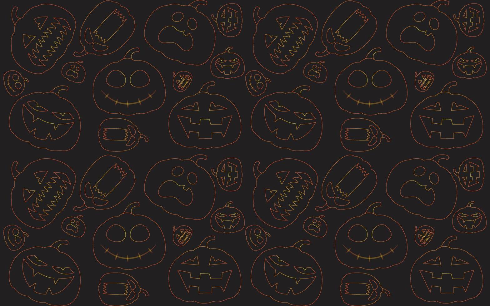 fondo de arte de línea de calabaza de halloween vector