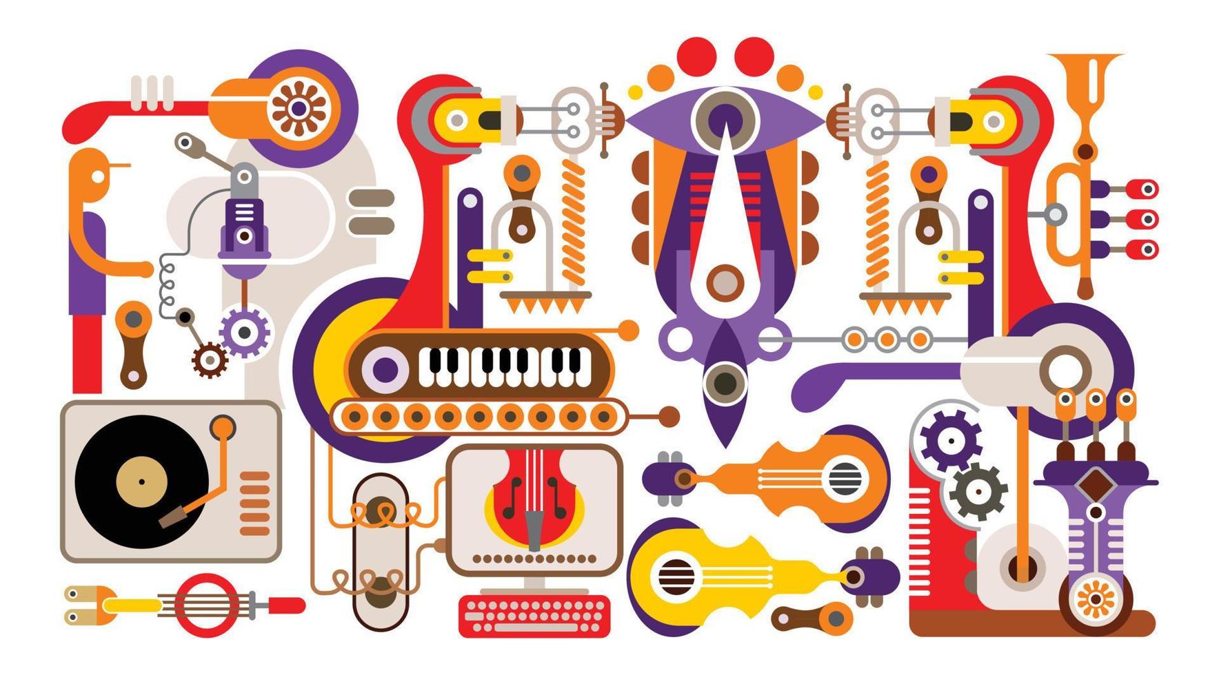 Manufacturing of music instruments vector