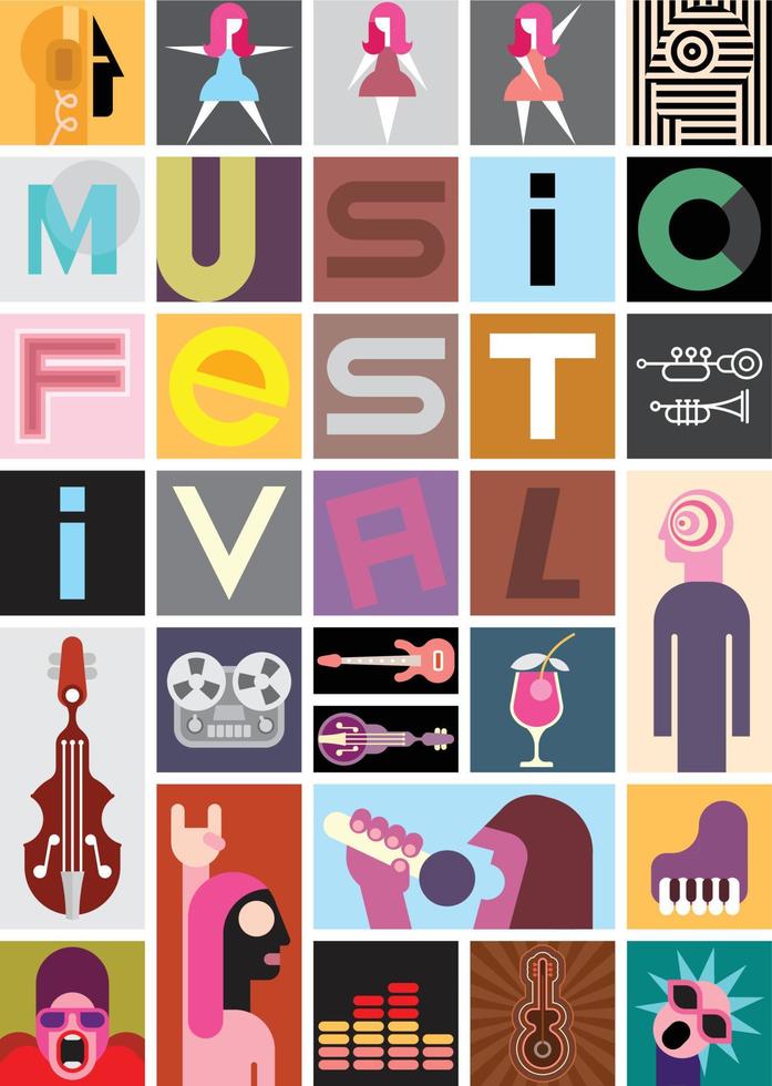 Ilustración de vector de festival de música