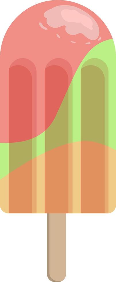 Various coloured ice pop on a stick, isolated on white backround. Fruity ice cream on a stick vector