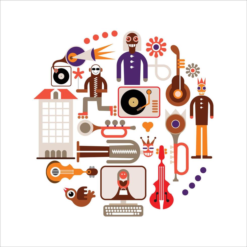 Music Festival Round Shape Design vector