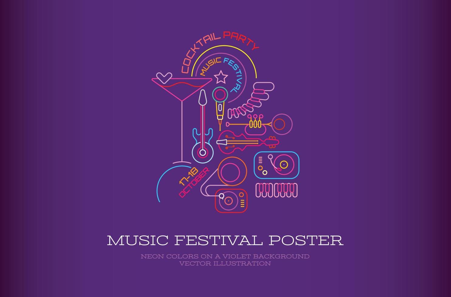 diseño de cartel de festival de música vector
