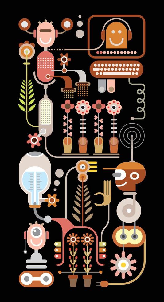 Flower Laboratory vector illustration