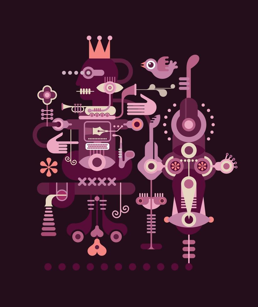 Abstract Art Portrait Of A King vector