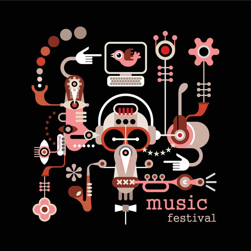 Ilustración de vector de festival de música