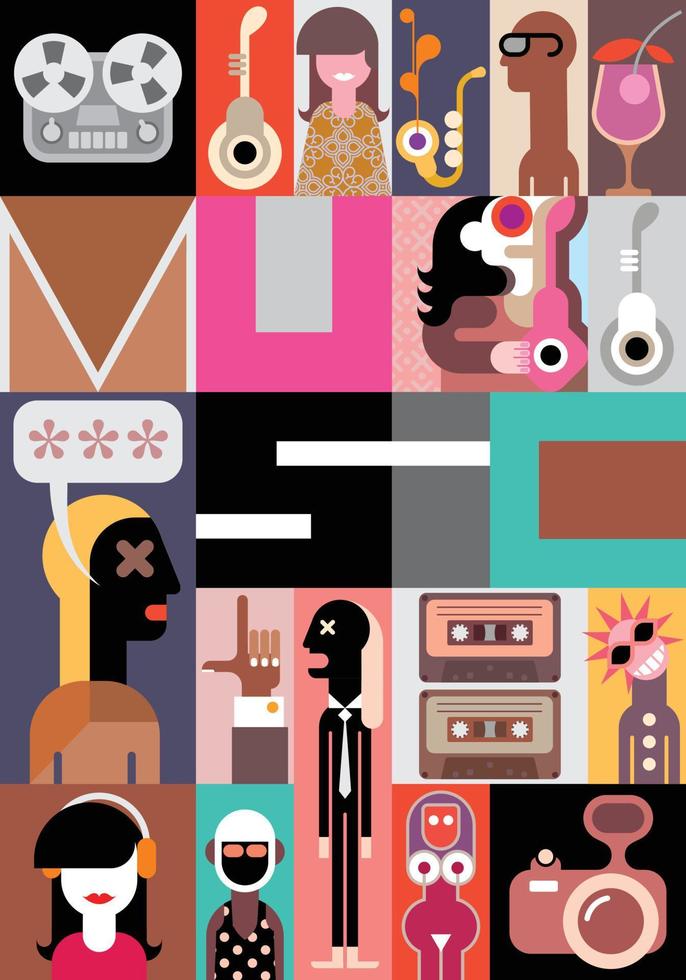 ilustración vectorial de música vector