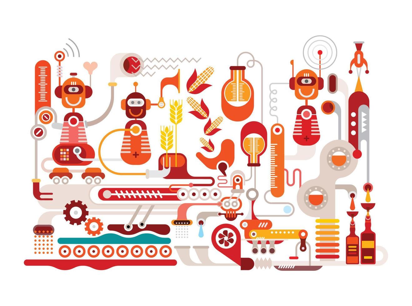 Whisky Making vector illustration