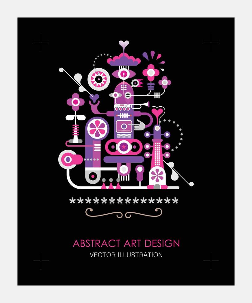 Abstract Art Design On A Black vector