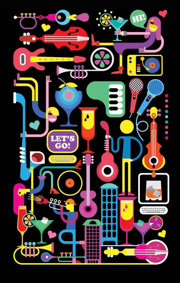 Cocktail Party Vector Illustration