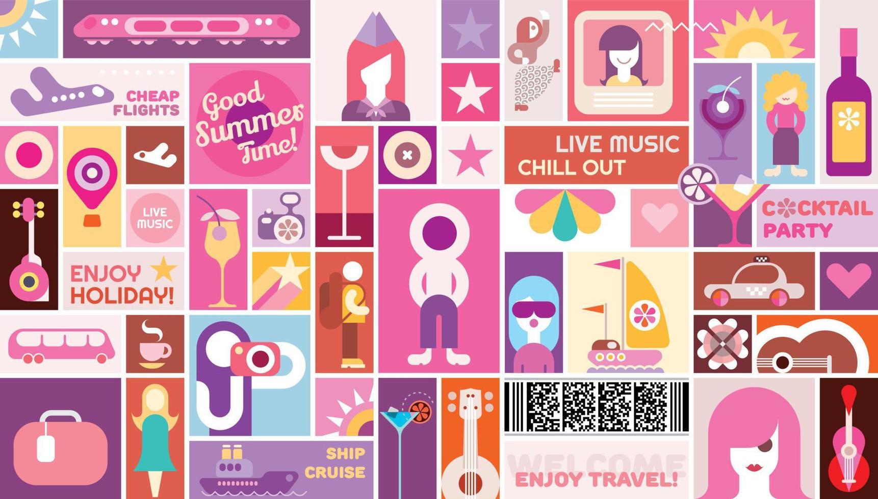 Fun Travel poster template design vector