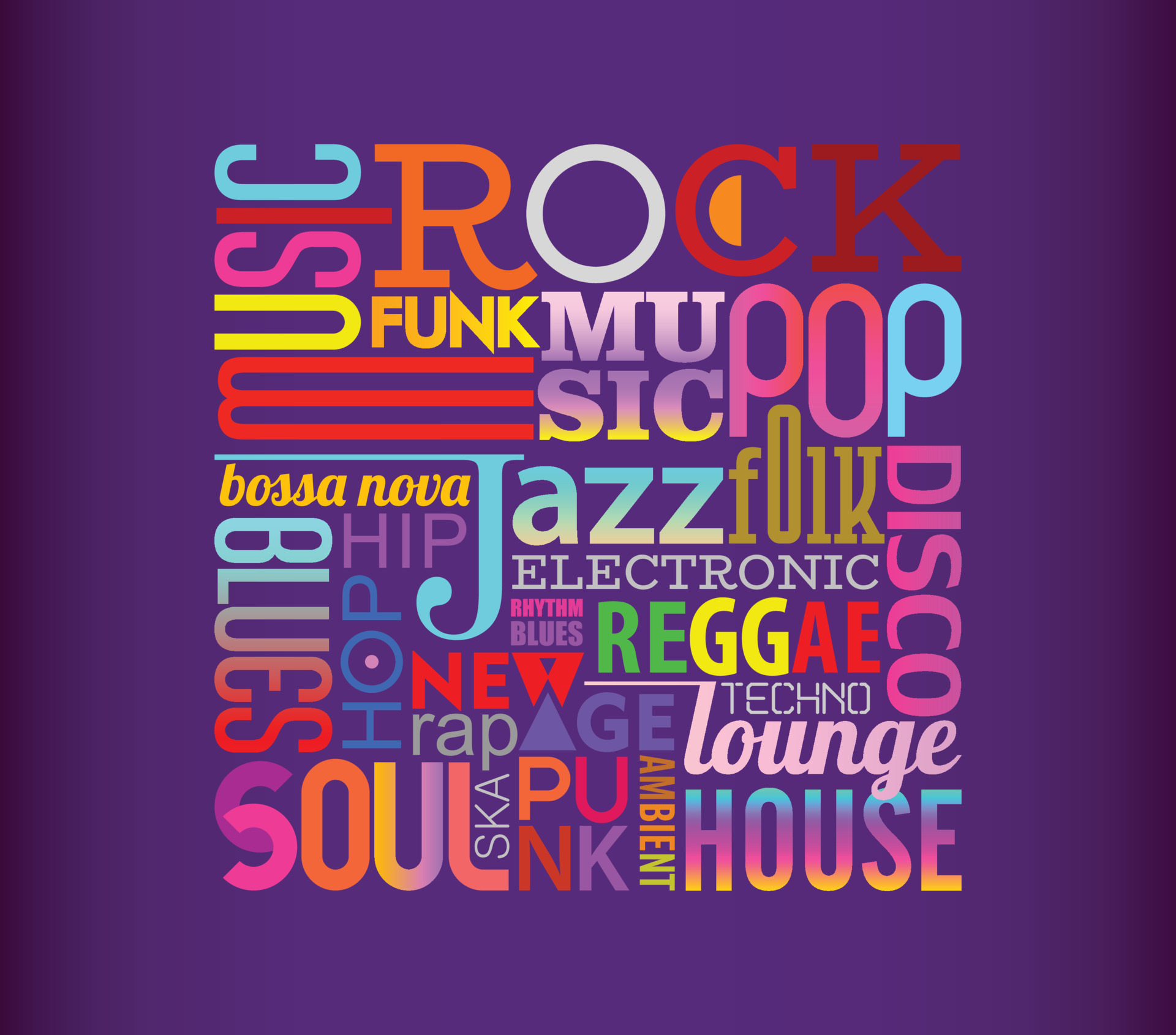 Music Styles Text Design On A Dark Violet 10920480 Vector Art At Vecteezy listen-to-this-music-and-you-will-feel-better-soft-music-calms-the