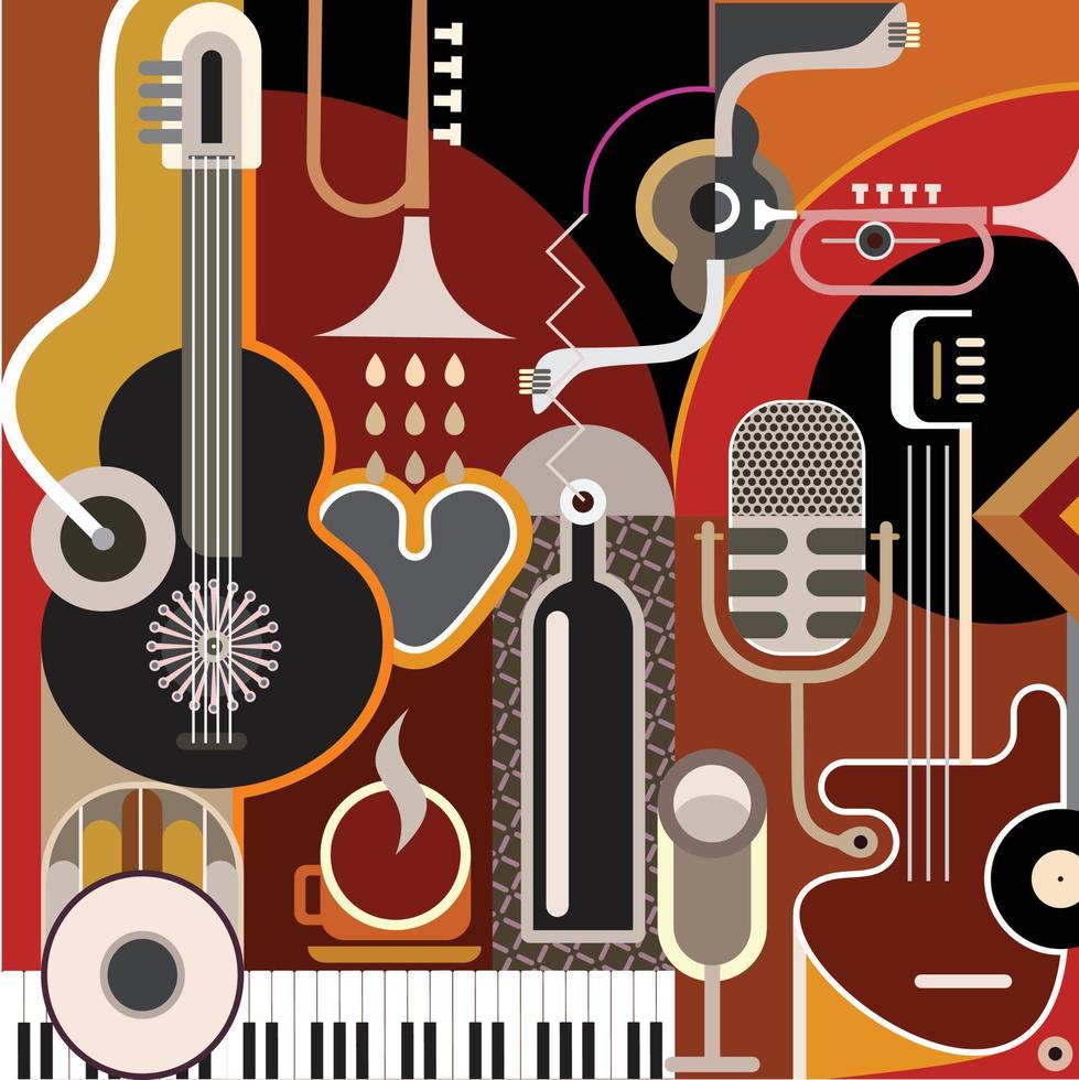 Abstract Music Background vector