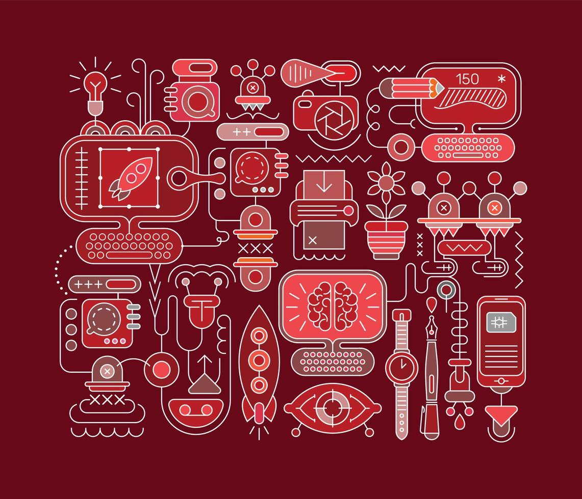 Graphic Design Equipment And Ideas vector