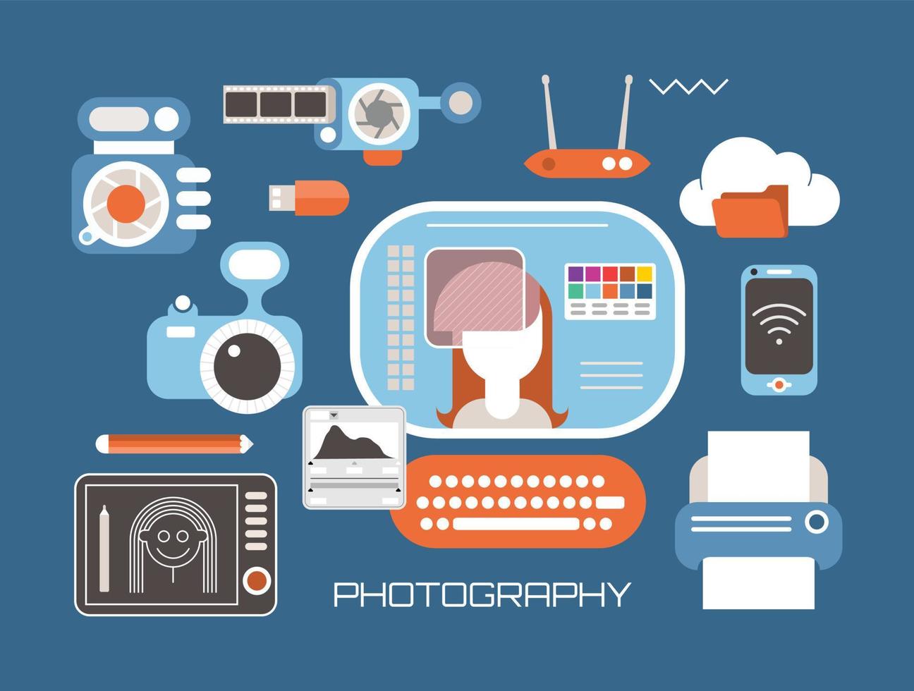 Professional photography vector illustration