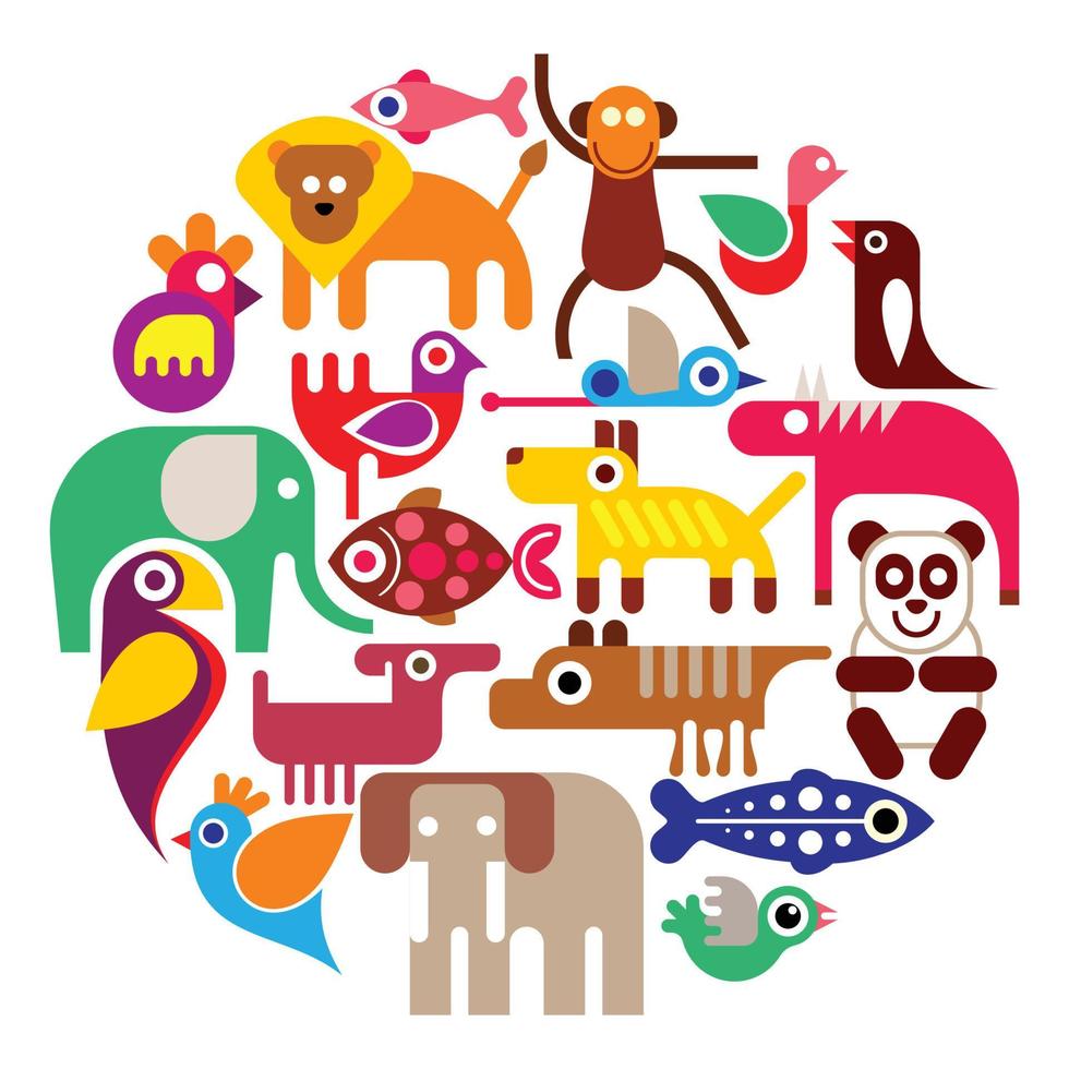 Zoo Animals vector illustration