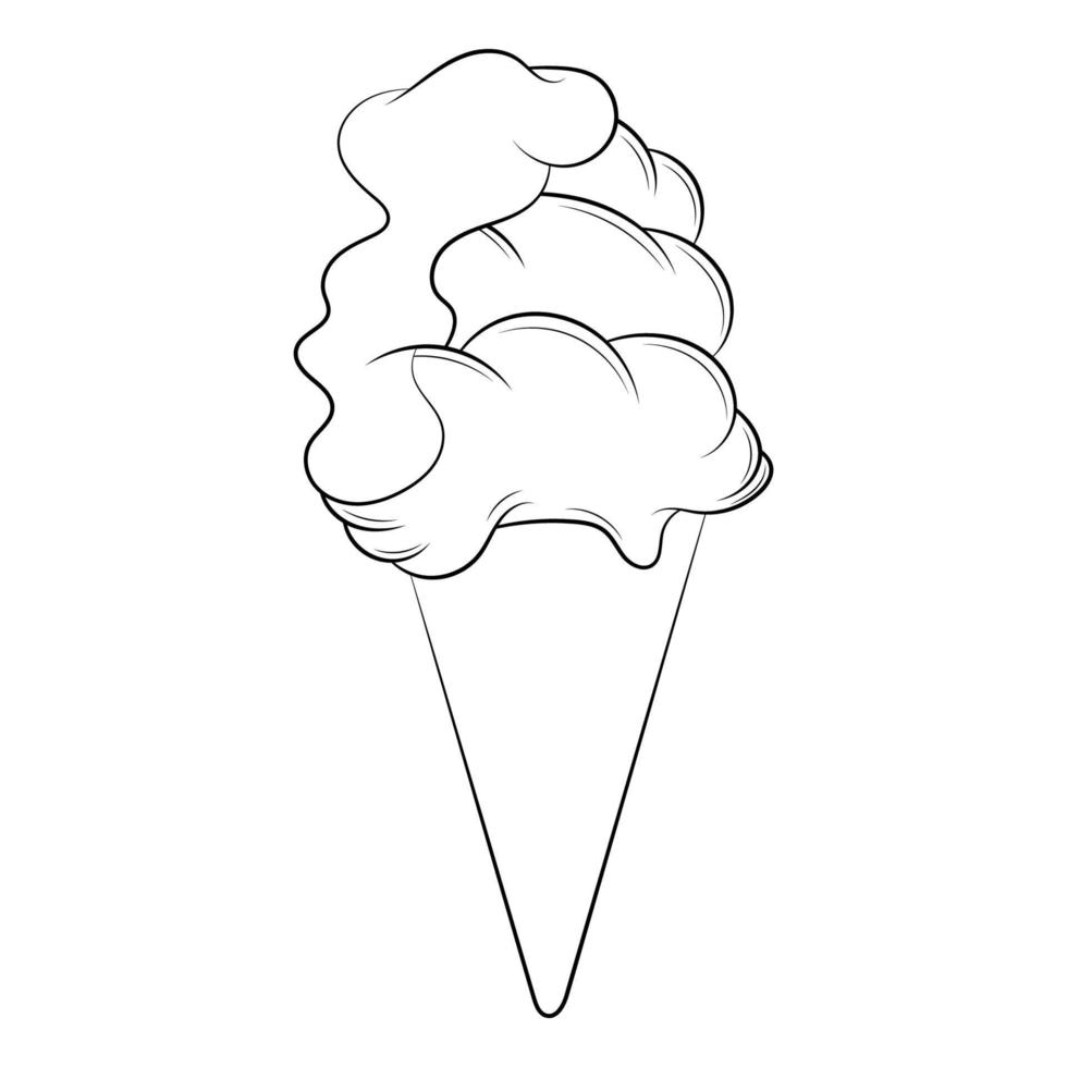 ilustración de fideos de helado. aislado sobre fondo blanco. vector